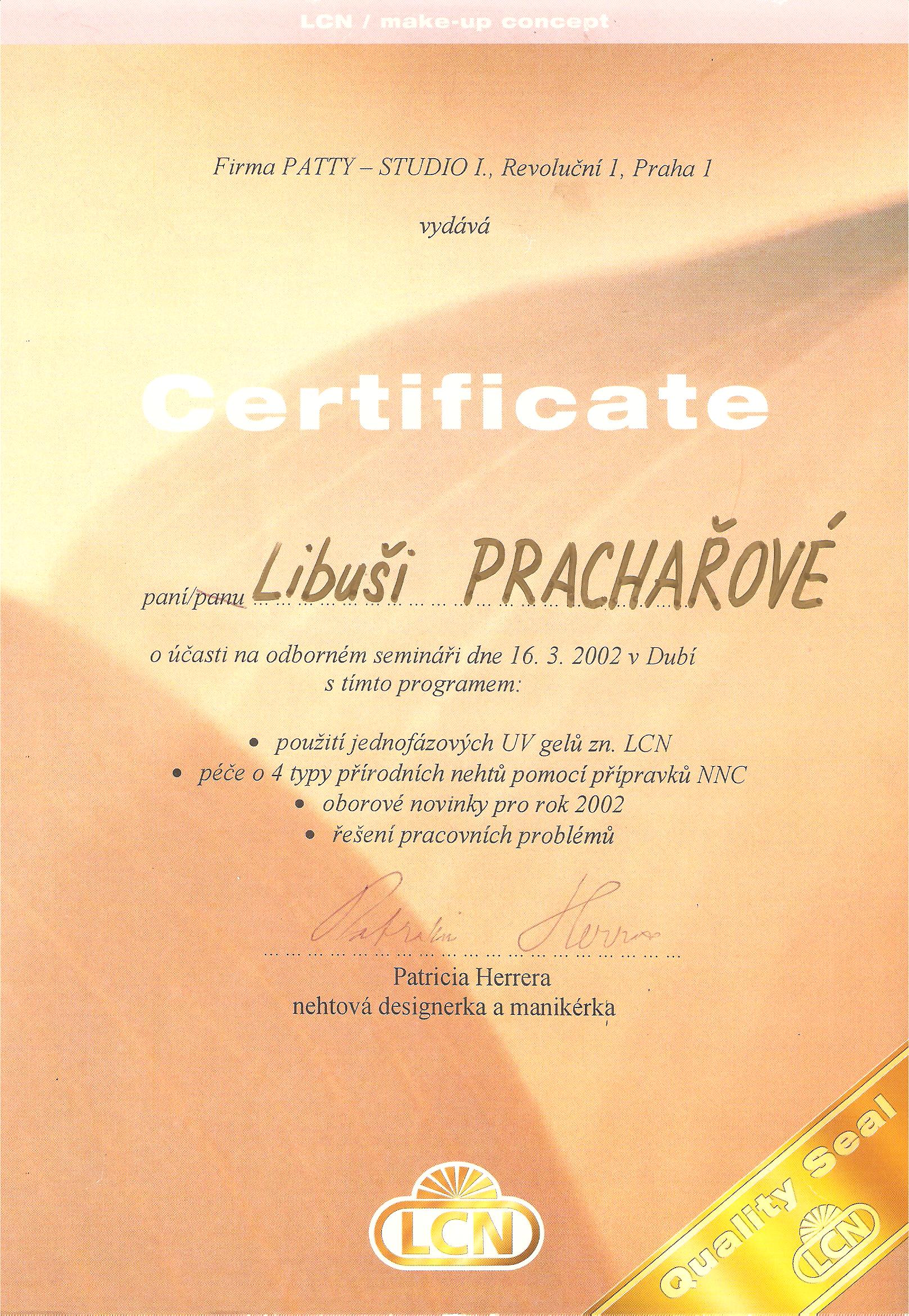 certificate LCN