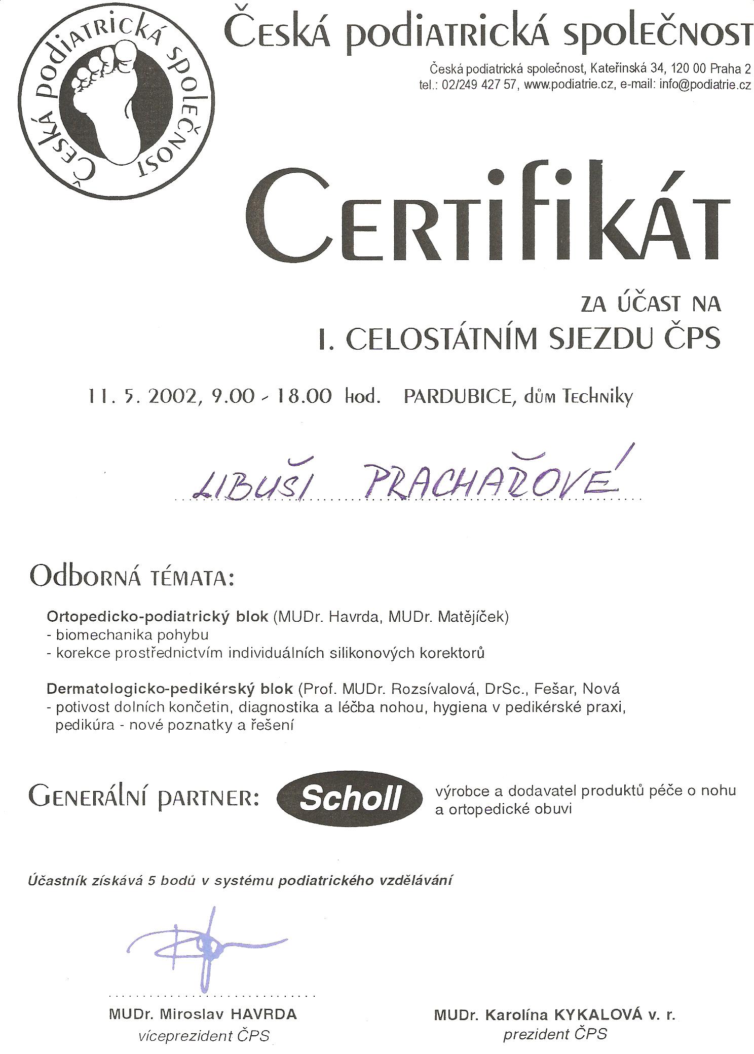 certifikát ČPS 3